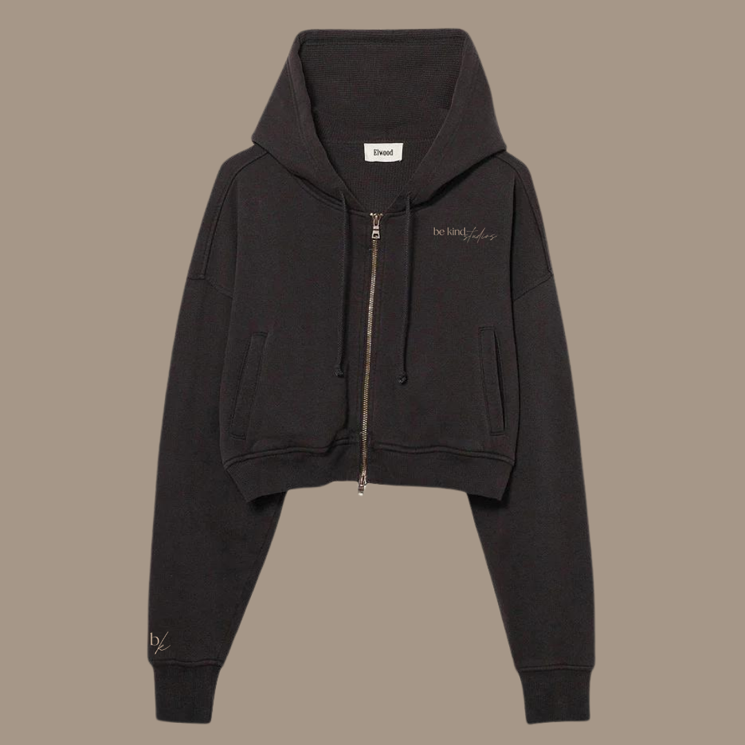 be kind | elwood babydoll crop zip hoodie – BE KIND STUDIOS