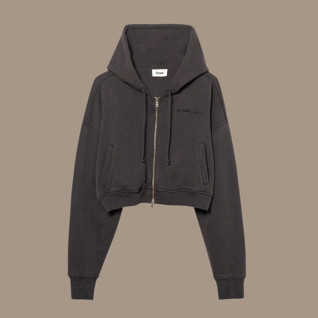 be kind | elwood babydoll crop zip hoodie – BE KIND STUDIOS